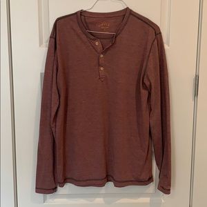 Men’s Orvis Burnt Red Long Sleeve Henley - L